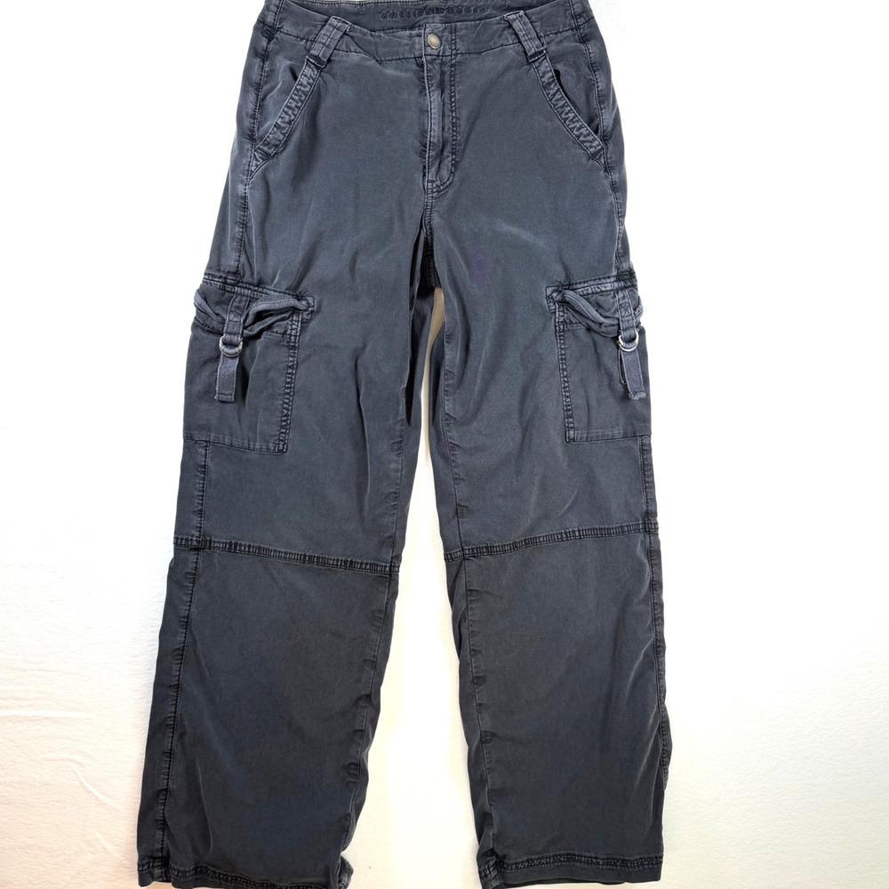 Y2K American Eagle Women's Black Cargo Pants Wide Leg Utility 29